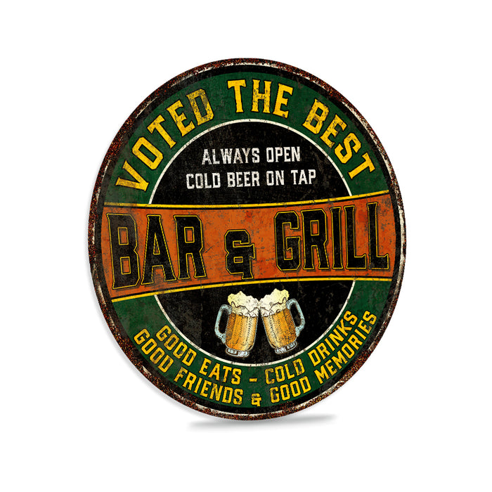 Bar And Grill Sign Home Bar Den Whisky Beer Wall Decor Vintage Sign Dad Gift