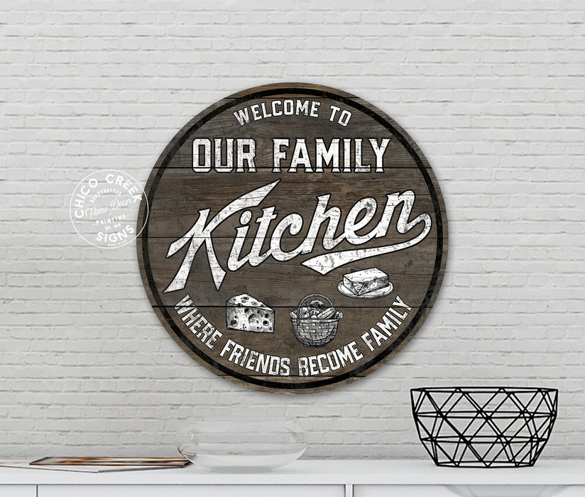 Family Kitchen Sign Welcome Friends and Family Wall Decor Kitchen Pantry
