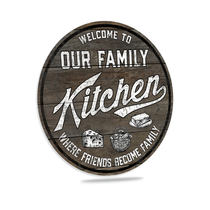Family Kitchen Sign Welcome Friends and Family Wall Decor Kitchen Pantry