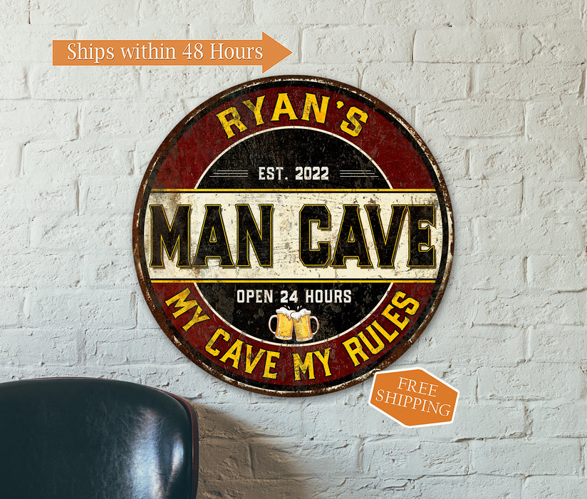 Personalized Man Cave Sign Shop Garage Workshop Den Home Bar Wall Decor Dad Gift 100142002003