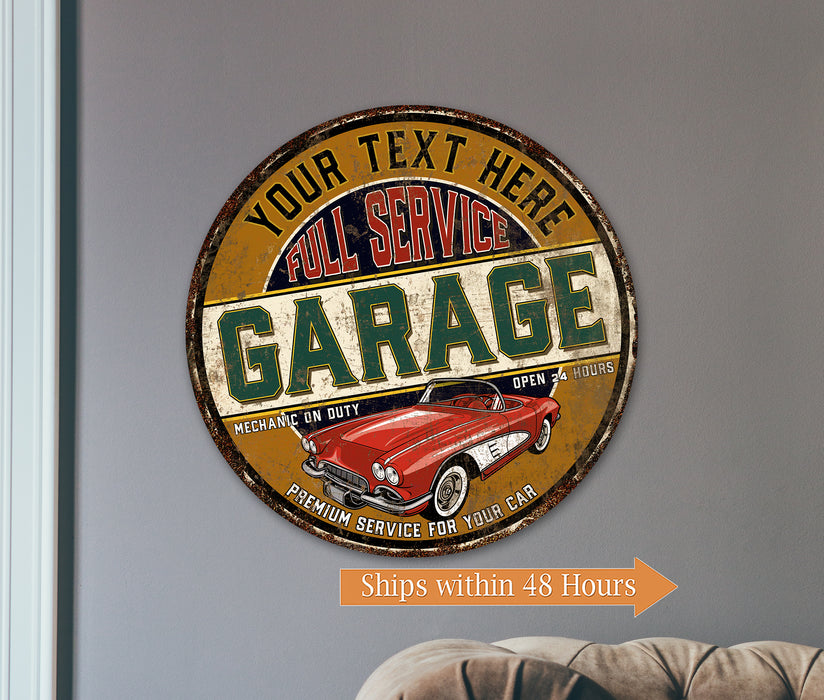 Personalized Garage Sign Dad's Garage Men Workshop Custom Metal