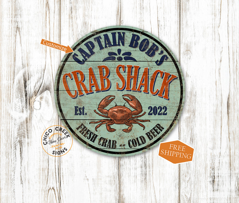 Personalized Crab Shack Sign Seafood Fish Lobster Leg Wall Decor Clambake Crab Cake Dad Gift 100142002008