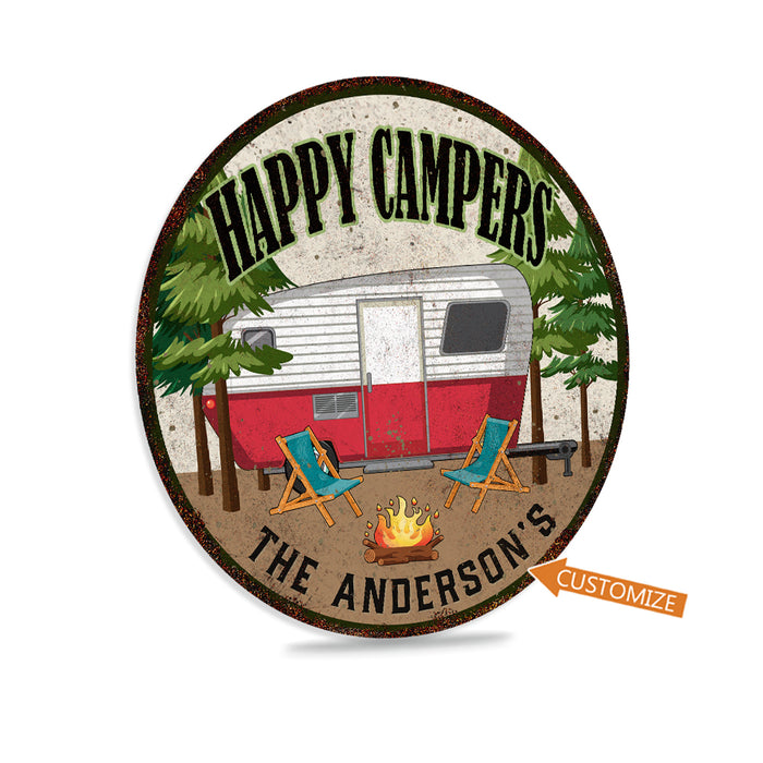 Personalized Happy Campers Sign Camper 100142002012