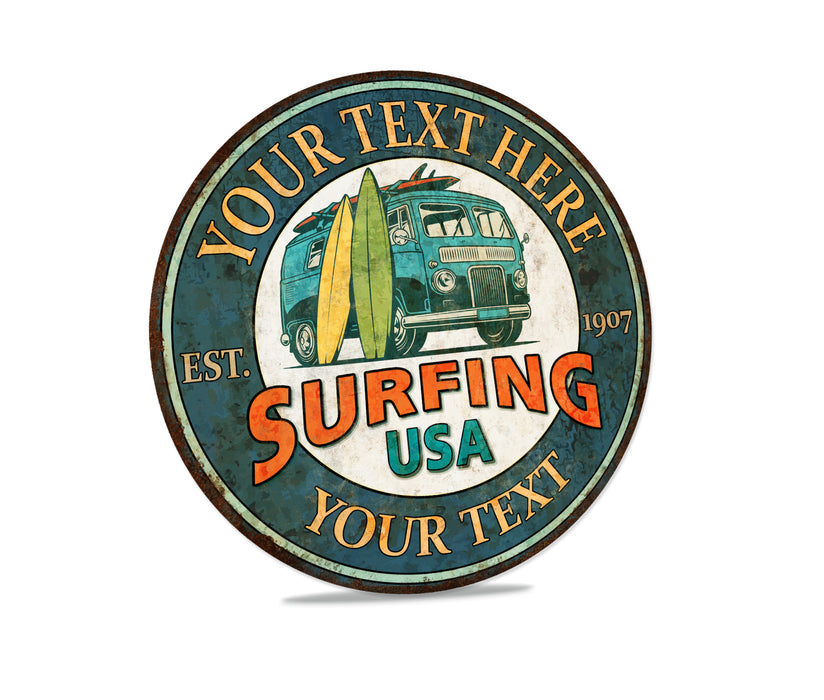 Custom Surfing Sign Personalized Beach Sign Wall Art