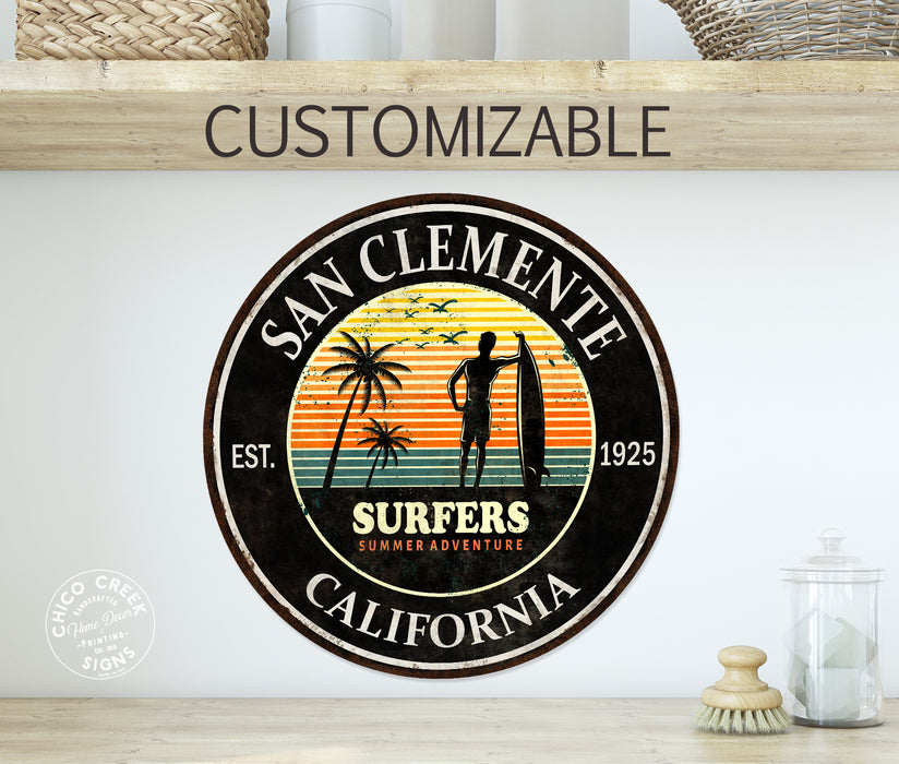 Personalized Surfing Sign Custom Beach Sign Wall Art 100142002022