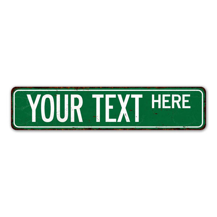Personalized Green Street Sign Metal 4x18 104180001001