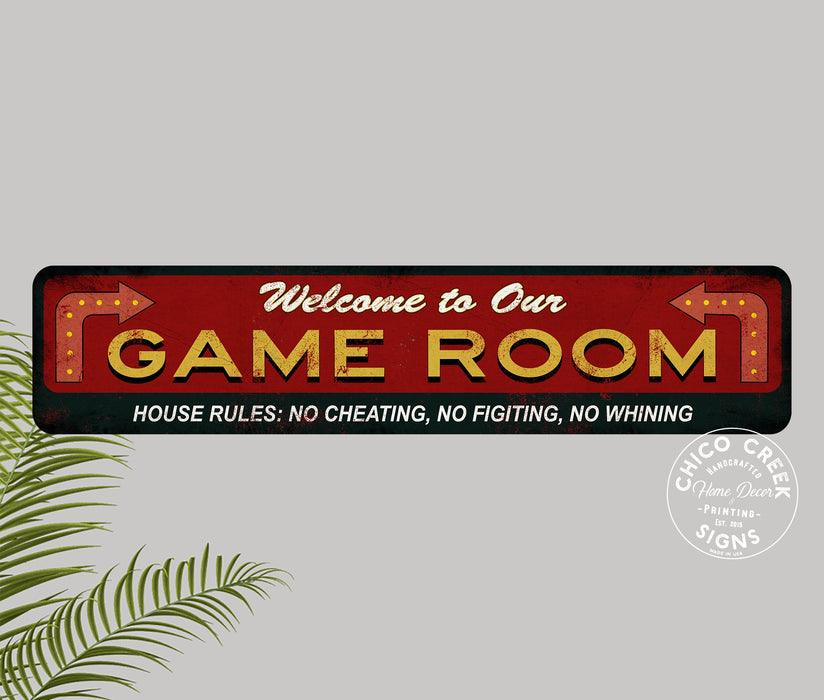 Welcome to Our Game Room Red Metal Sign 104182001001