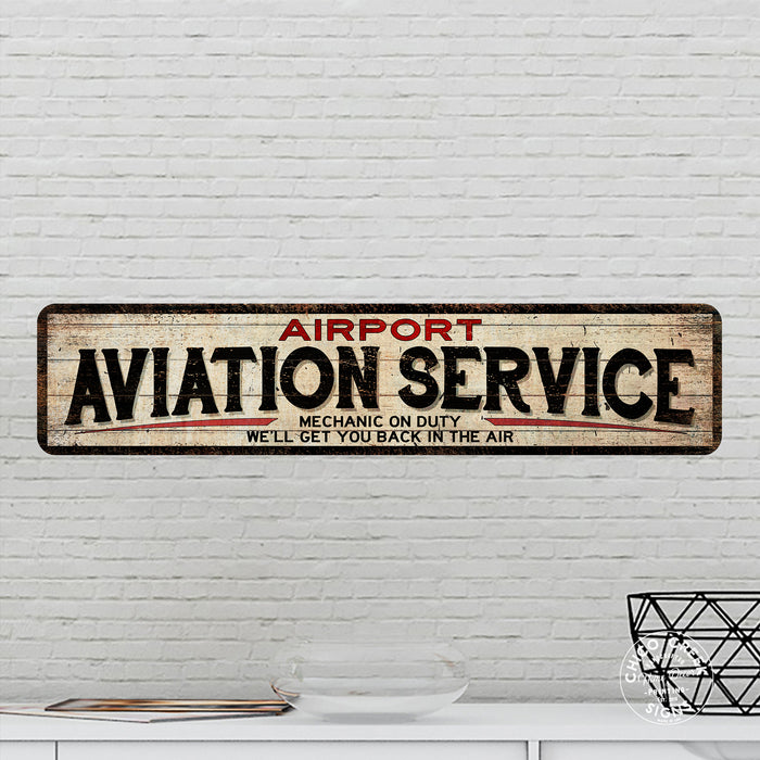 Airport Aviation Service Metal Sign