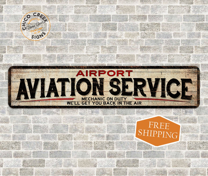 Airport Aviation Service Metal Sign