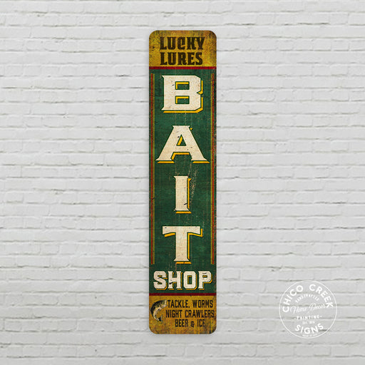 Bait Shop Tackle Sign Rustic Looking Sign Fishing Sign Mancave Garage Décor Gift 4x18 104182001034