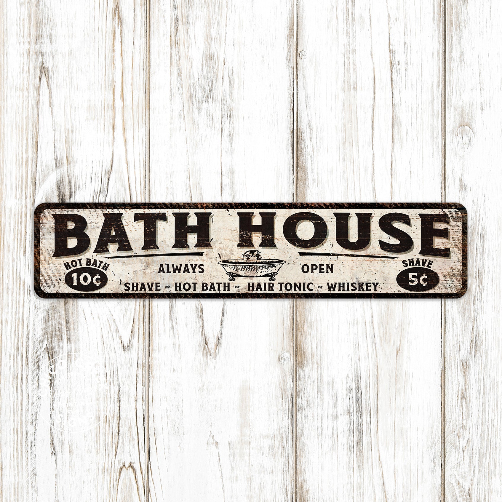 Bath House Bathroom Sign — Chico Creek Signs