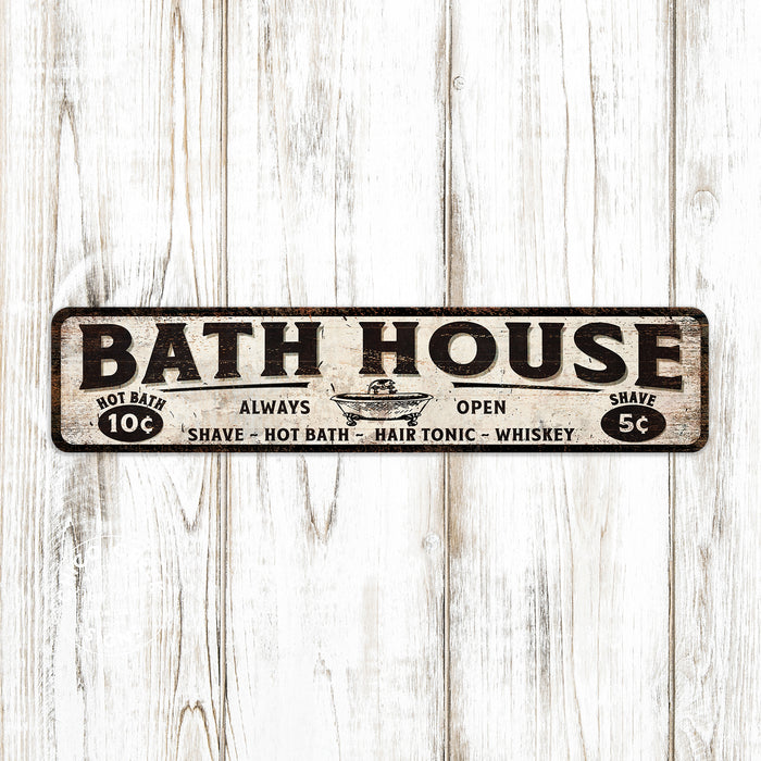 Bath House Bathroom Sign