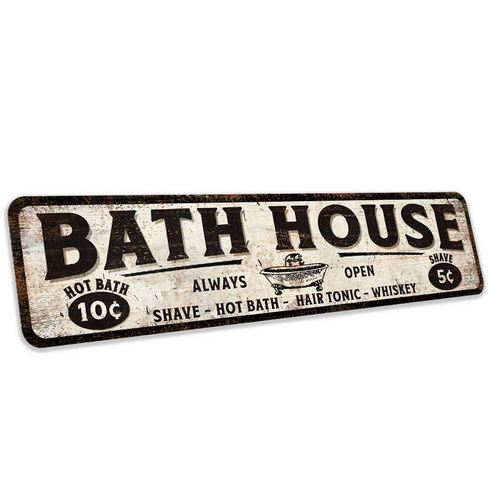 Bath House Bathroom Sign