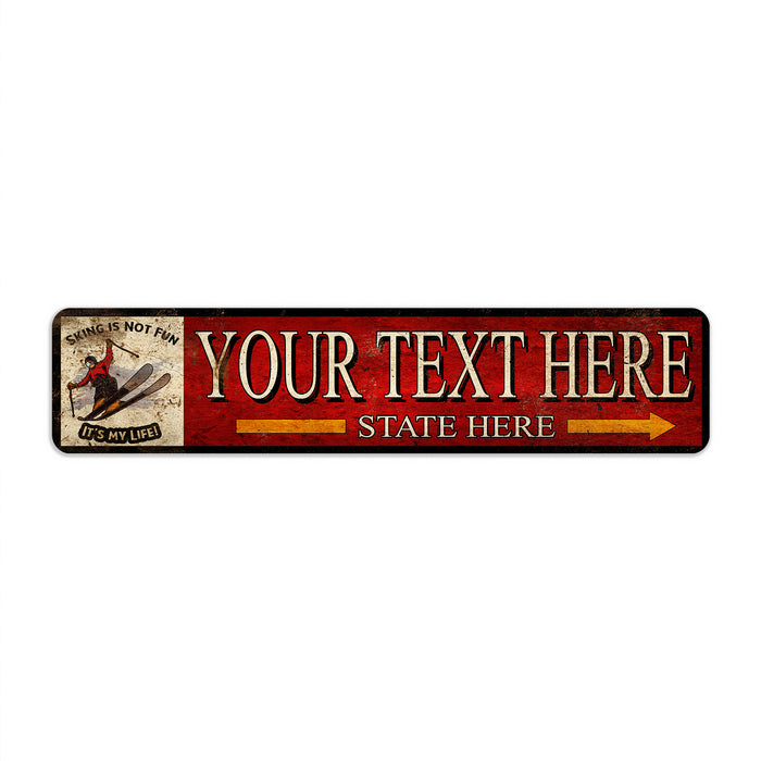 Personalized City State Winter Ski Sign 104182002018