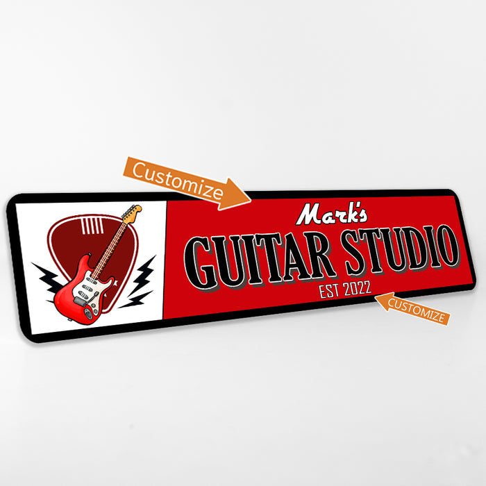 Personalized Guitar Studio Music Room Sign 104182002020