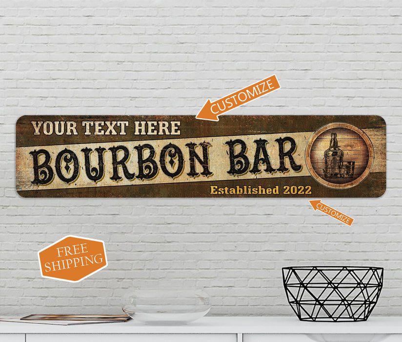 Personalized Bourbon Bar Alcohol Sign 104182002037