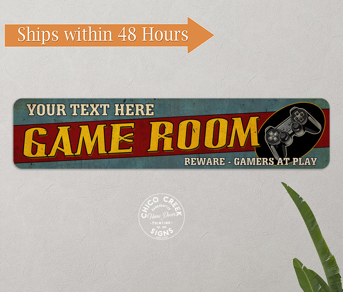Personalized Game Room Sign | Metal Rec Room Decor — Chico Creek Signs