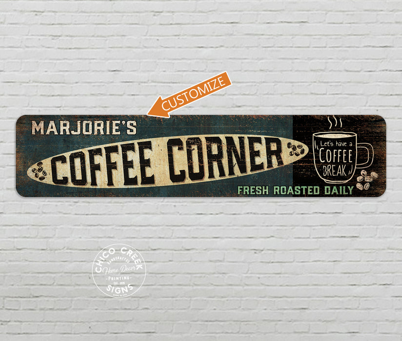 Personalized Coffee Corner Bar Sign 104182002040