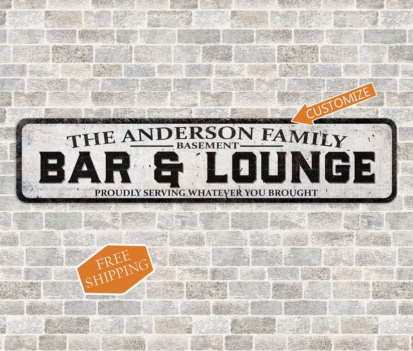 Personalized Basement Bar and Lounge Sign 104182002056