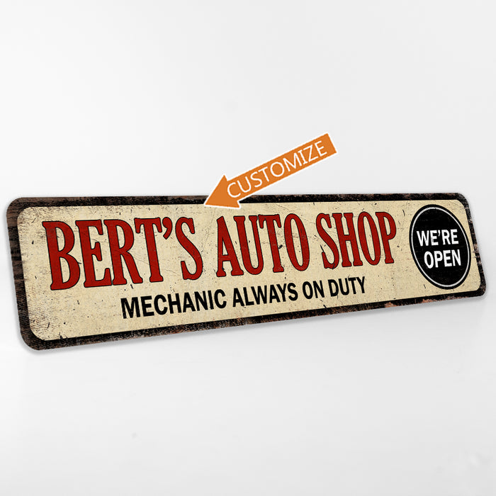 Personalized Name Auto Shop Sign 104182002059