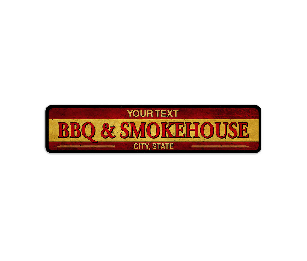 Dad's Barbecue Smokehouse and Grill Personalized Metal Signs