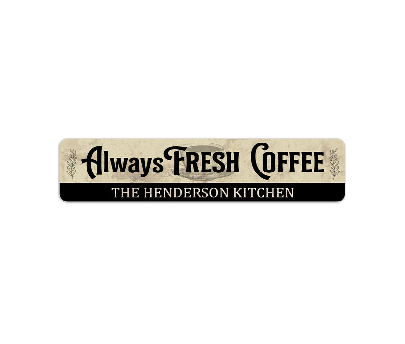 Personalized Coffee Decor Sign Fresh Hot Coffee Cafe Barista 104182002078