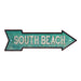 South Beach Rt. Arrow Vintage Looking Metal Sign 5x17 205170001001