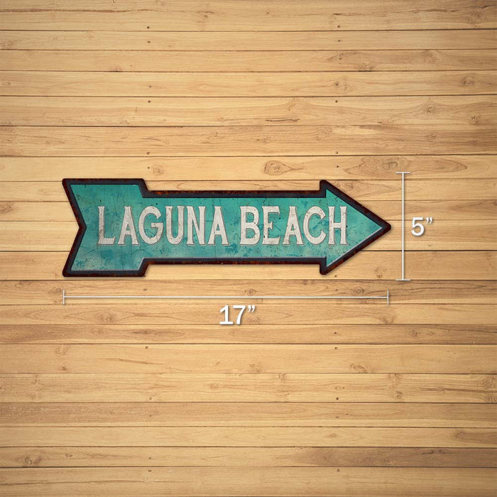 Laguna Beach Rt Arrow Vintage Looking Beach House Metal Sign