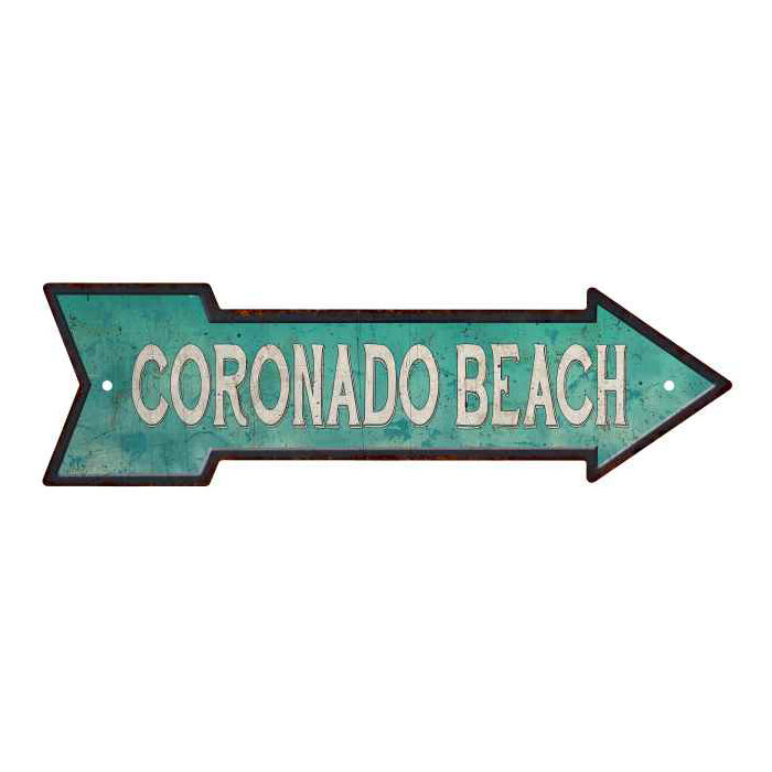 Coronado Beach Rt Arrow Vintage Looking Beach Metal Sign 5x17 205170001006
