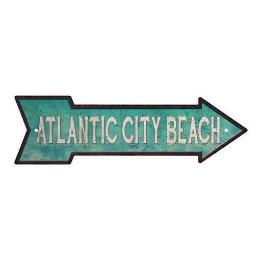 Atlantic City Beach Rt Arrow Vintage Looking Beach Metal Sign 5x17 205170001007