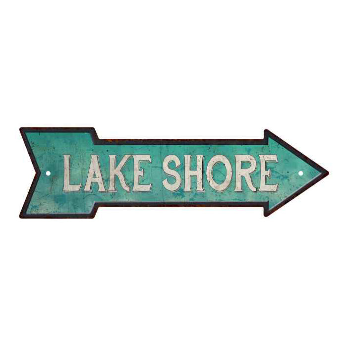 Lake Shore Rt Arrow Vintage Looking Beach House Metal Sign 5x17 205170001020