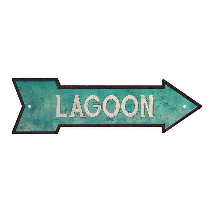 Lagoon Rt Arrow Vintage Looking Beach House Metal Sign 5x17 205170001022