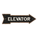 Elevator Black Rt Arrow Vintage Looking Metal Sign 5x17 205170003010