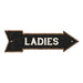 Ladies Black Rt Arrow Vintage Looking Metal Sign 5x17 205170003012