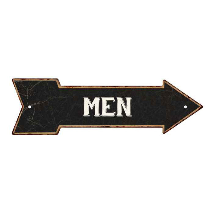 Men Black Rt Arrow Vintage Looking Metal Sign 5x17 205170003014