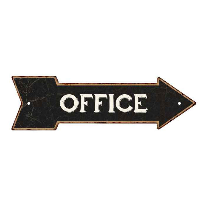 Office Black Rt Arrow Vintage Looking Metal Sign 5x17 205170003015