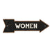 Women Black Rt Arrow Vintage Looking Metal Sign 5x17 205170003017