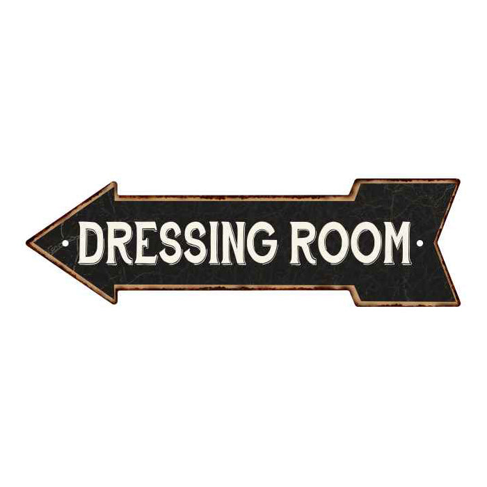 Dressing Room Left Arrow Vintage Looking Metal Sign 5x17 205170004001