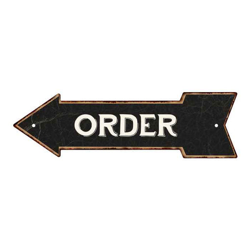 Order Left Arrow Vintage Looking Metal Sign 5x17 205170004003