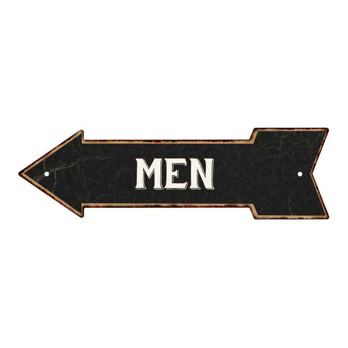 Men Left Arrow Vintage Looking Metal Sign 5x17 205170004007
