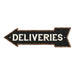 Deliveries Left Arrow Vintage Looking Metal Sign 5x17 205170004019