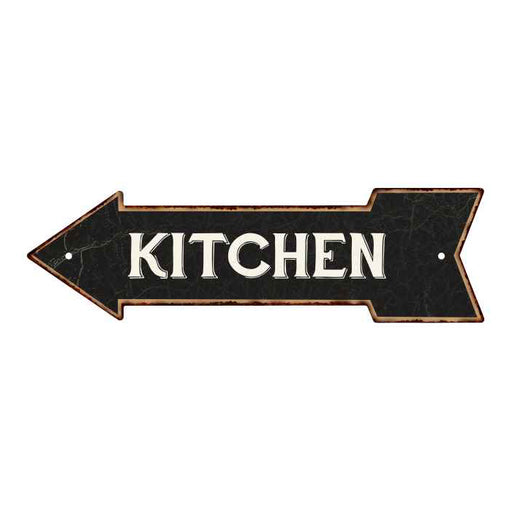 Kitchen Left Arrow Vintage Looking Metal Sign 5x17 205170004024