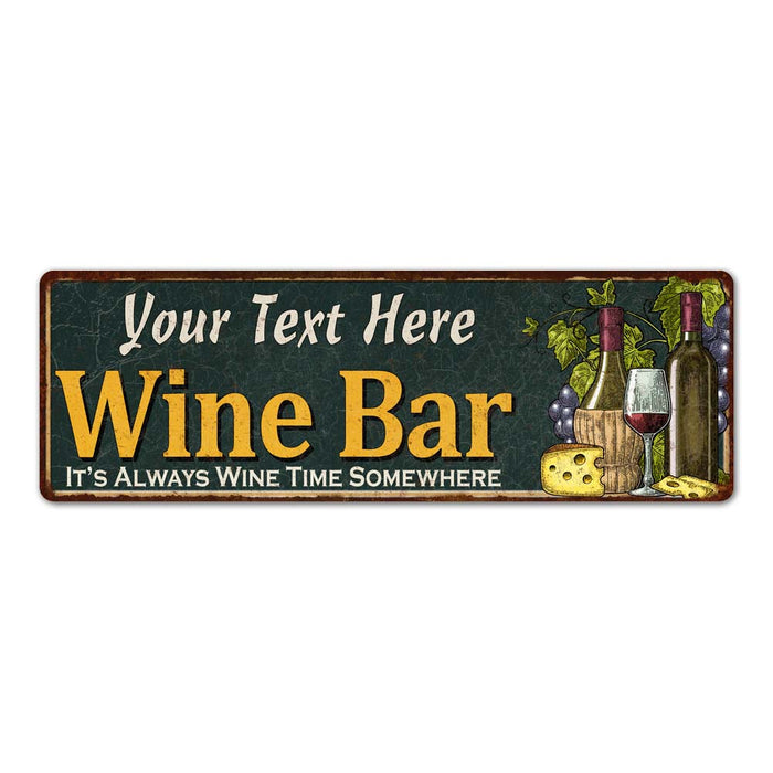 Personalized Wine Bar Green Chic Sign Home Kitchen Decor 106180001001