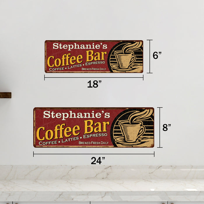 Personalized Coffee Bar Red Sign Kitchen Gift 6x18 106180006001