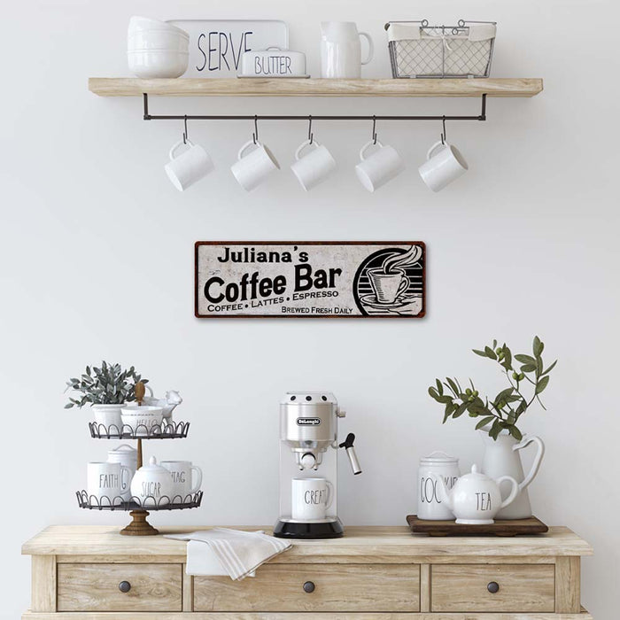 Personalized Coffee Bar Metal Sign Kitchen Decor 106180007001