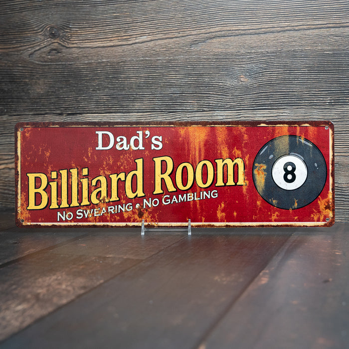 Personalized Billiard Room Red Sign Game Room Pool 6x18 106180008001