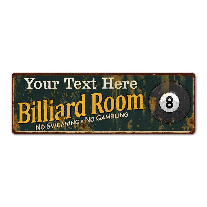 Personalized Billiard Room Green Sign Man Cave 6x18 106180009001