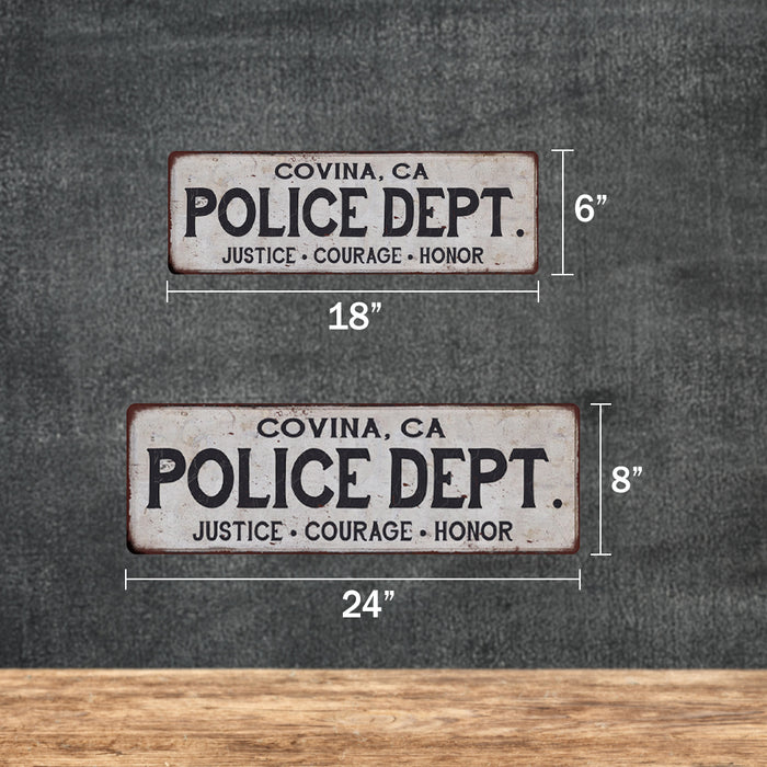Customized POLICE DEPT.  Metal Sign, Any City, State, Personalized, Law Enforcement