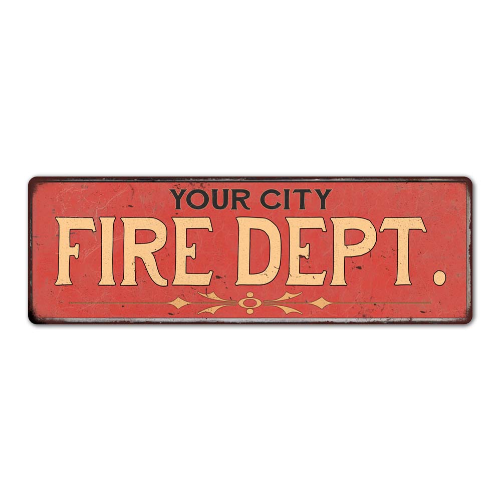 Custom Fire Dept Metal Sign | Personalized Decor — Chico Creek Signs