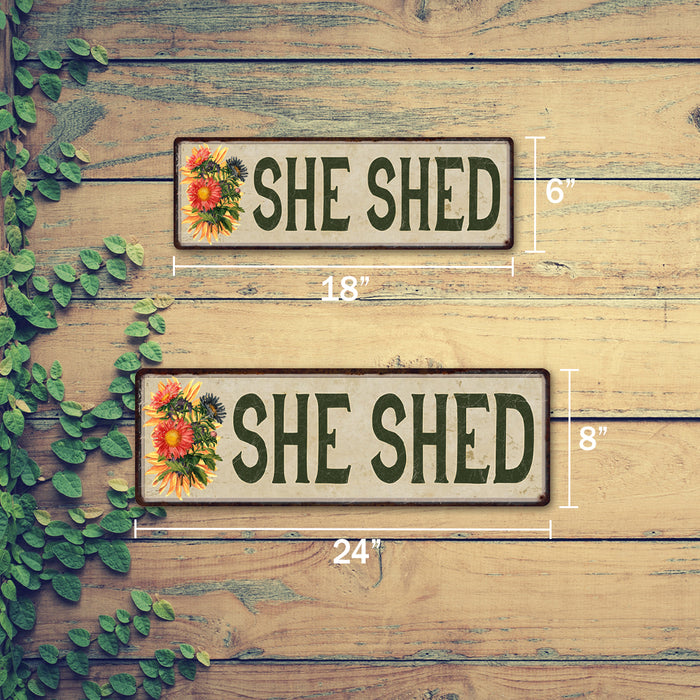 Garden She Shed Patio Vintage She Cave Diva Den Wall Art Home Decor Gift Metal Sign 106180016015